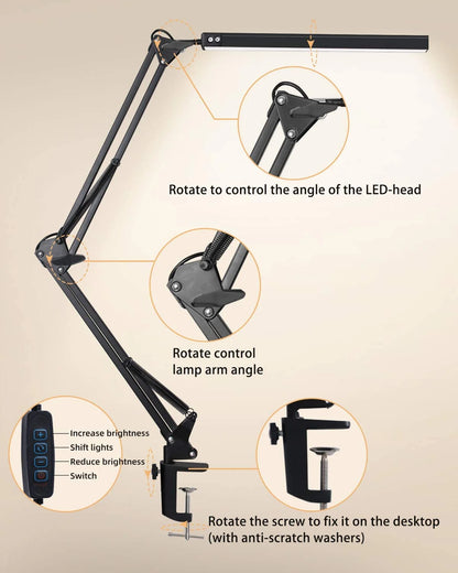 Reading Lamps - Pixar Style (Mini & Back Gold & White Gold) with Clamp - Led Light Chip