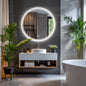 Bathroom Mirror -  Round - with LED Lights Circle & Anti-Fog